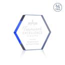 Gilford Hexagon Blue Polygon Crystal Award
