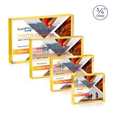 Verona Full Color Paperweight - Gold - Desktop Awards