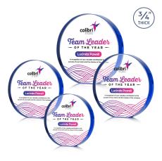 Gainsborough Full Color Blue Circle Crystal Award - Full Color Imprint