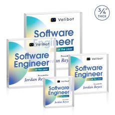 Upton Square Full Color Clear Square / Cube Crystal Award - Full Color Imprint