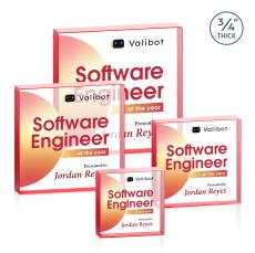 Upton Square Full Color Red Square / Cube Crystal Award - Crystal Awards