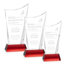 Burnett Red on Newhaven Base Peaks Crystal Award - Awards and Trophies