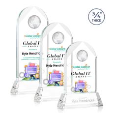Blake Full Color Starfire on Newhaven Globe Crystal Award - Awards and Trophies
