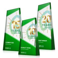 Amstel Full Color Green Towers Crystal Award - Awards and Trophies