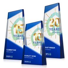 Amstel Full Color Blue Towers Crystal Award - Awards and Trophies