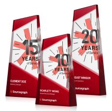 Amstel Full Color Red Towers Crystal Award - Awards and Trophies