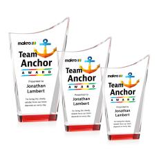 Burnett Full Color Red Peaks Crystal Award - Crystal Awards