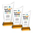 Burnett Full Color Amber on Newhaven Base Peaks Crystal Award