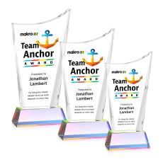Burnett Full Color Prismatic on Newhaven Base Peaks Crystal Award - Awards and Trophies