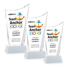 Burnett Full Color White on Newhaven Base Peaks Crystal Award - Awards and Trophies