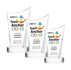 Burnett Full Color Clear on Alberton Base Peaks Crystal Award - Awards and Trophies