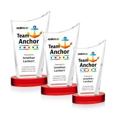 Burnett Full Color Red on Alberton Base Peaks Crystal Award - Awards and Trophies