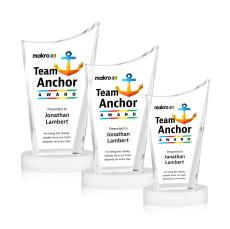 Burnett Full Color White on Alberton Base Peaks Crystal Award - Awards and Trophies