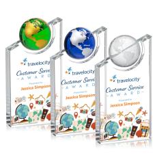 Axis Full Color Globe Crystal Award - Colored Crystal Awards