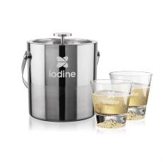 Catania Ice Bucket & Aspen On-the-Rocks Set - Barware
