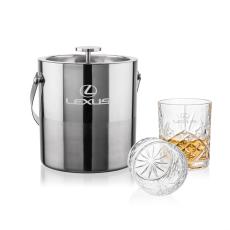 Catania Ice Bucket & Brinkley On-the-Rocks Set - Barware