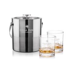 Catania Ice Bucket & Brentwood On-the-Rocks Set - Barware