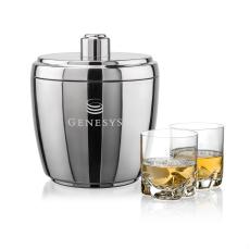 Pescara Ice Bucket & Hillcrest On-the-Rocks Set - Barware