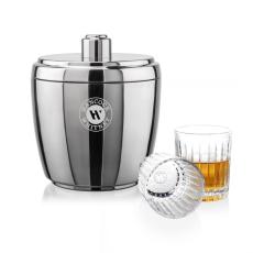 Pescara Ice Bucket & Hartmann On-the-Rocks Set - Barware