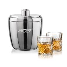 Pescara Ice Bucket & Milford On-the-Rocks Set - Barware