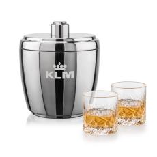 Pescara Ice Bucket & Park Lane On-the-Rocks Set - Barware