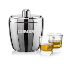 Pescara Ice Bucket & Sterling On-the-Rocks Set - Barware