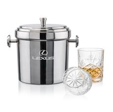 Milano Ice Bucket & Brinkley On-the-Rocks Set - Barware