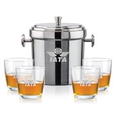 Milano Ice Bucket & Carberry On-the-Rocks Set - Barware