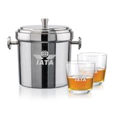 Milano Ice Bucket & Carberry On-the-Rocks Set - Barware