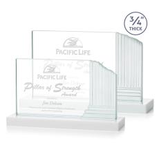 Employee Gifts - Colliseum White Rectangle Crystal Award