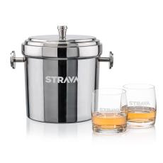 Milano Ice Bucket & Valemount On-the-Rocks Set - Barware