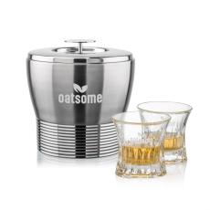 Genoa Ice Bucket & Langstaff On-the-Rocks Set - Barware