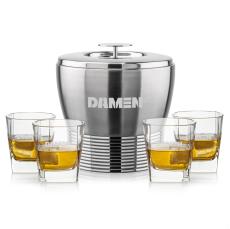 Genoa Ice Bucket & Sterling On-the-Rocks Set - Barware