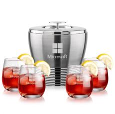 Genoa Ice Bucket & Salem On-the-Rocks Set - Barware