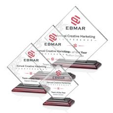Wellington Full Color Rosewood Diamond Crystal Award - Awards and Trophies