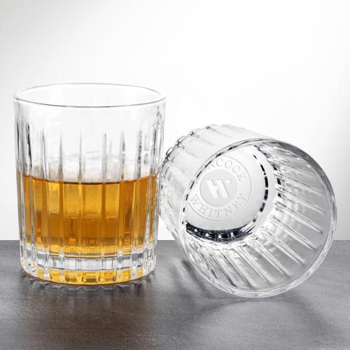 Corporate Gifts - Barware - On the Rocks Glasses - Hartmann OTR - Deep Etch