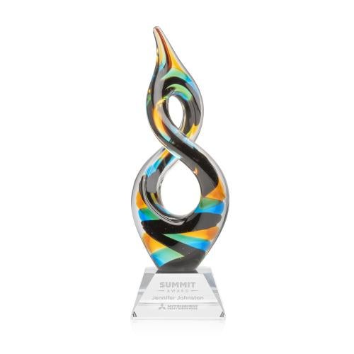 Awards and Trophies - Crystal Awards - Glass Awards - Cosenzo Clear on Sheffield Base Unique Glass Award