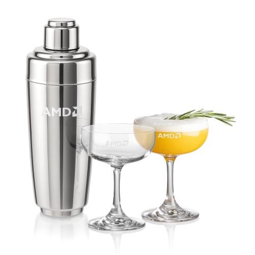 Corporate Gifts - Barware - Gift Sets - Pescara Shaker & Mauritius Cocktail Set