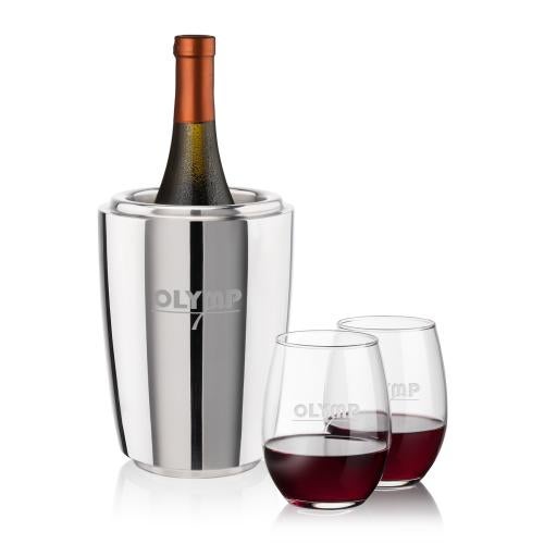 Corporate Gifts - Barware - Gift Sets - Pescara Wine Cooler & Stanford Stemless Wine Set