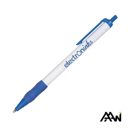 Promotional Products - Writing Instruments - Plastic Pens - Value Slim Grip Pen w/Glossy Barrel & Matte Colored Trim