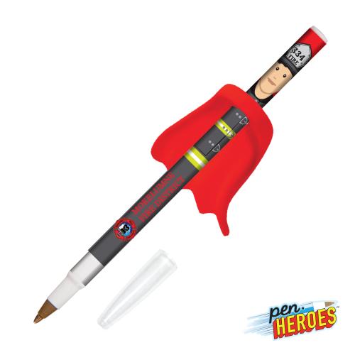 Promotional Products - Writing Instruments - Plastic Pens - Pen Heroes&trade; Hometown Series Male w/Cape Pen