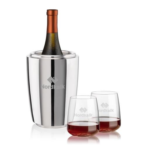 Corporate Gifts - Barware - Wine Accessories - Wine Coolers - Pescara Wine Cooler & Dunhill Stemless Wine Set