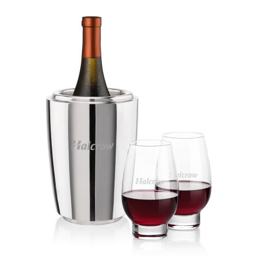 Corporate Gifts - Barware - Wine Accessories - Wine Coolers - Pescara Wine Cooler & Glenarden Stemless Wine Set