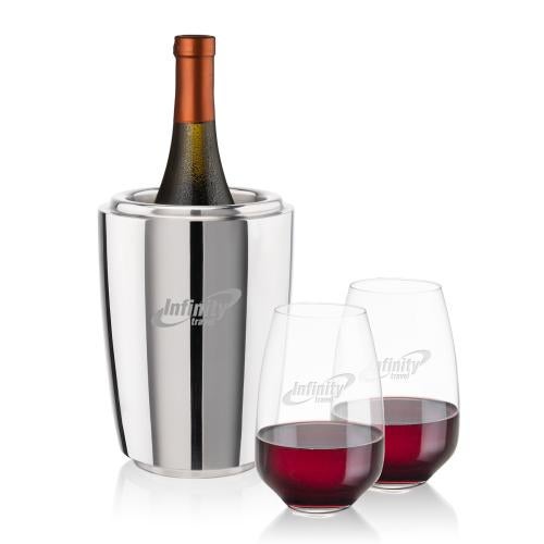 Corporate Gifts - Barware - Wine Accessories - Wine Coolers - Pescara Wine Cooler & Oldham Stemless Wine Set