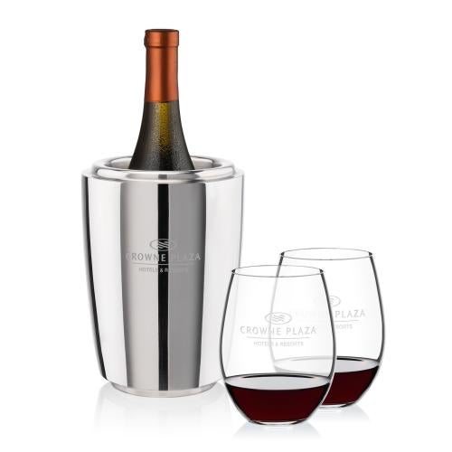Corporate Gifts - Barware - Wine Accessories - Wine Coolers - Pescara Wine Cooler & RIEDEL Stemless Wine Set