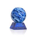 Naples Blue on Sheffield Base Globe Glass Award