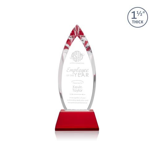 Awards and Trophies - Crystal Awards - Fortier Red on Entwhistle Base Peaks Crystal Award