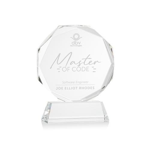 Awards and Trophies - Crystal Awards - Acadian Clear on Newhaven Base Crystal Award