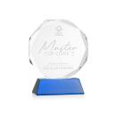Acadian Blue on Newhaven Base Polygon Crystal Award