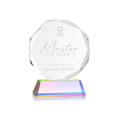 Awards and Trophies - Crystal Awards - Acadian Prismatic on Newhaven Base Polygon Crystal Award